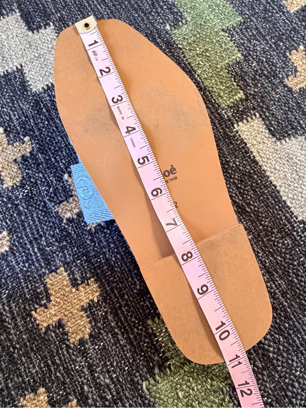 Chloé Woody Flat Slide Sandals Size 42 Washed Blue Fits like 9-9.5! - Picture 9 of 11